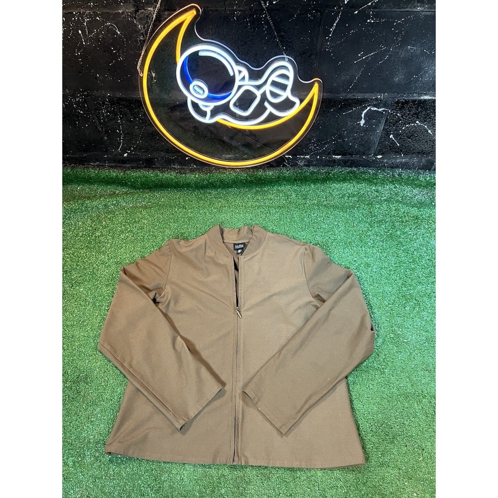 Eileen Fisher Women's Zip Up Lightweight Jacket  Brown Size Large Made In‎ USA